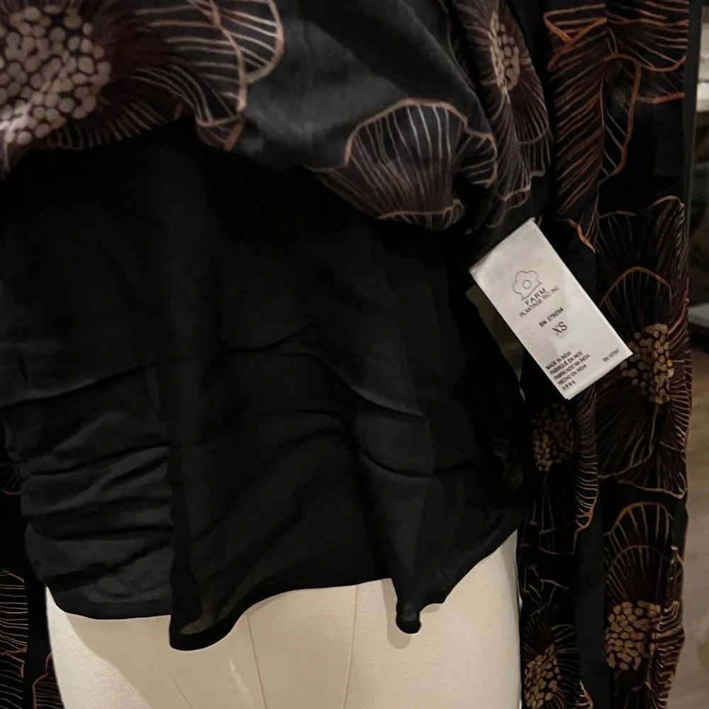 FARM Rio Black and Brown Floral Blouse - Picture 4 of 6